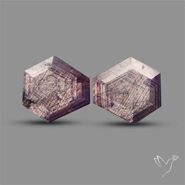 Trapiche Ruby Portrait Cut Flashy Natural Ruby Pair
