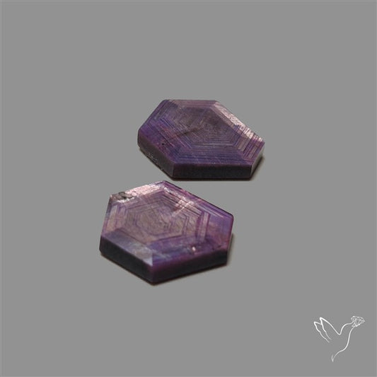 Trapiche Ruby Portrait Cut Flashy Natural Ruby Pair