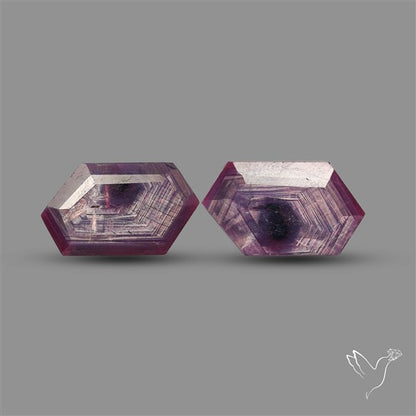 Trapiche Ruby Portrait Cut Flashy Natural Ruby Pair