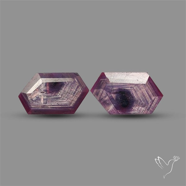 Trapiche Ruby Portrait Cut Flashy Natural Ruby Pair