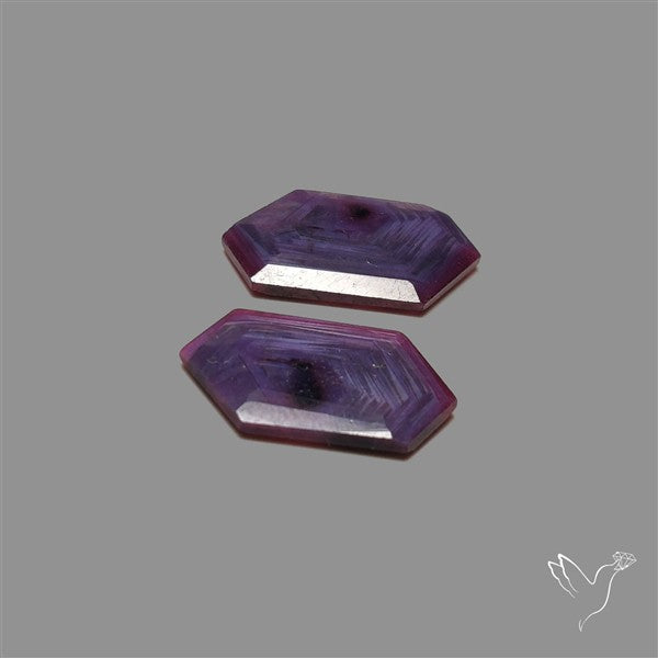 Trapiche Ruby Portrait Cut Flashy Natural Ruby Pair