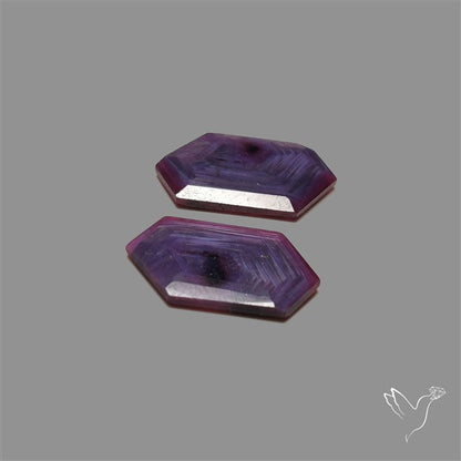 Trapiche Ruby Portrait Cut Flashy Natural Ruby Pair