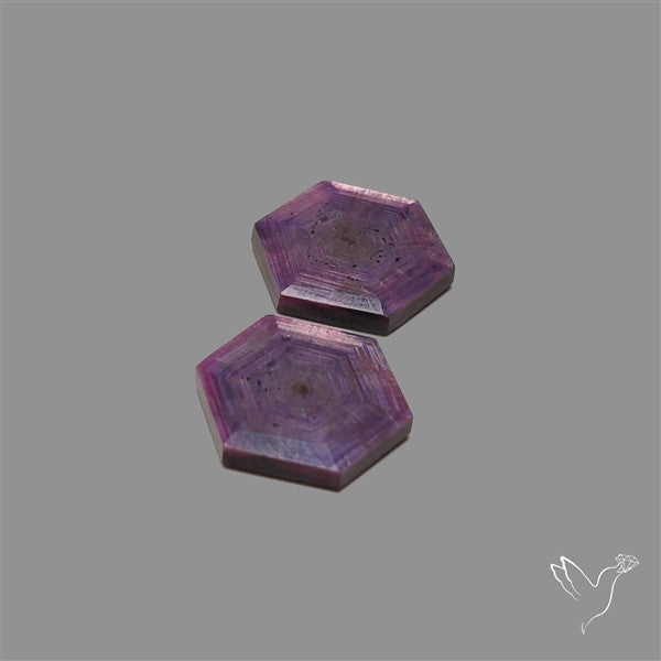 Trapiche Ruby Portrait Cut Flashy Natural Ruby Pair