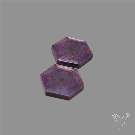 Trapiche Ruby Portrait Cut Flashy Natural Ruby Pair