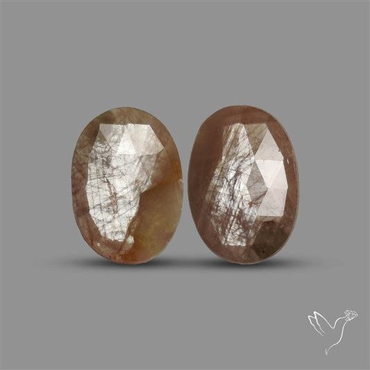 Rose Cut Yellow Sapphire Pair