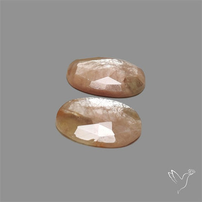 Rose Cut Yellow Sapphire Pair