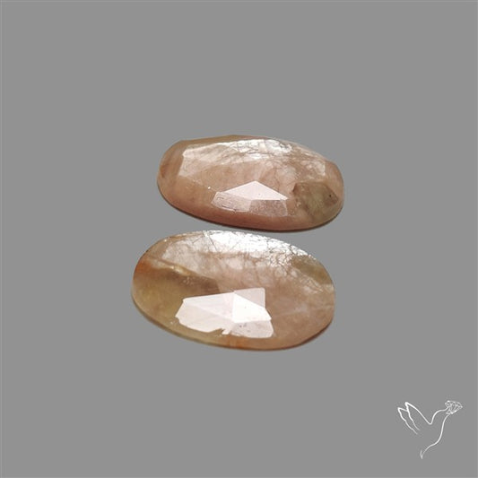 Rose Cut Yellow Sapphire Pair