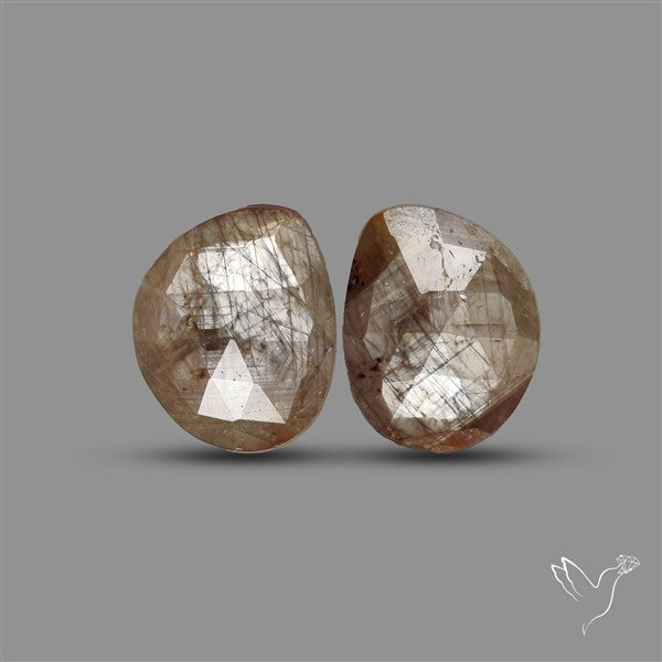 Rose Cut Yellow Sapphire Pair