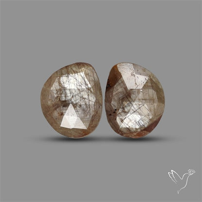 Rose Cut Yellow Sapphire Pair