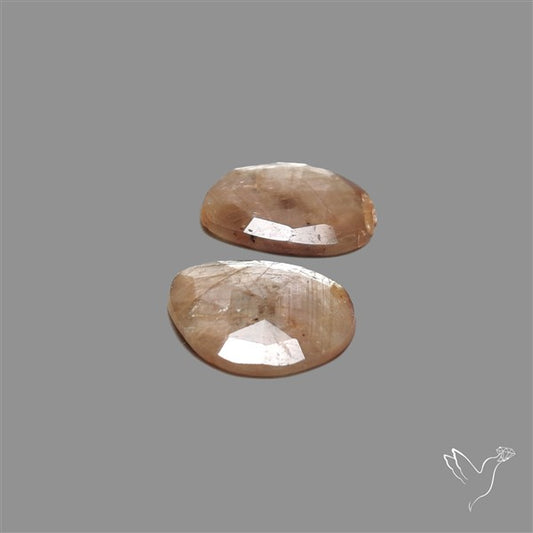 Rose Cut Yellow Sapphire Pair