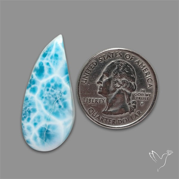 Larimar Top Grade Deep Blue Cabochon