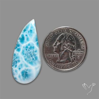 Larimar Top Grade Deep Blue Cabochon