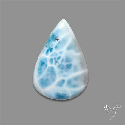 Larimar Top Grade Deep Blue Cabochon
