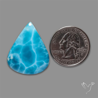 Larimar Top Grade Deep Blue Cabochon