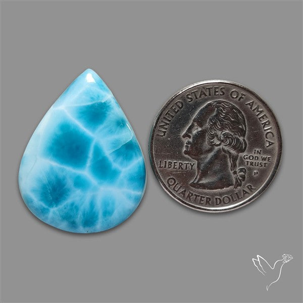 Larimar Top Grade Deep Blue Cabochon