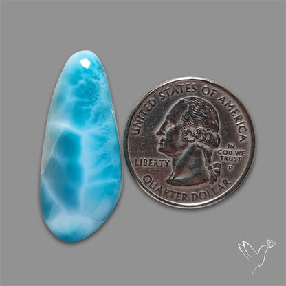 Larimar Top Grade Deep Blue Cabochon