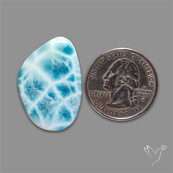 Larimar Top Grade Deep Blue Cabochon