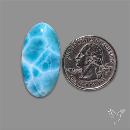 Larimar Top Grade Deep Blue Cabochon