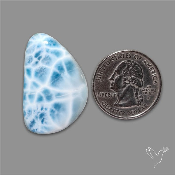 Larimar Top Grade Deep Blue Cabochon