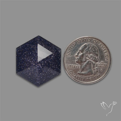 Step Cut Himalayan Quartz With Blue Goldstone Doublet