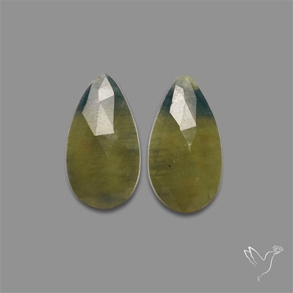 Rose Cut Bi-color Sapphire Pair