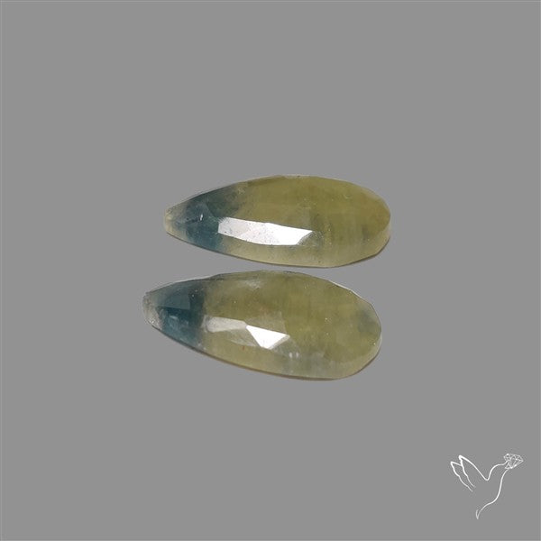 Rose Cut Bi-color Sapphire Pair