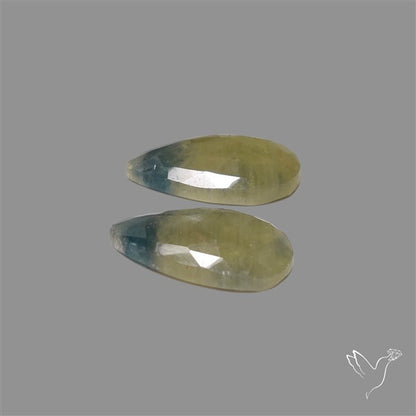 Rose Cut Bi-color Sapphire Pair