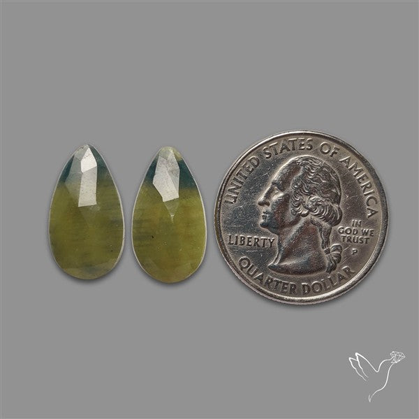 Rose Cut Bi-color Sapphire Pair