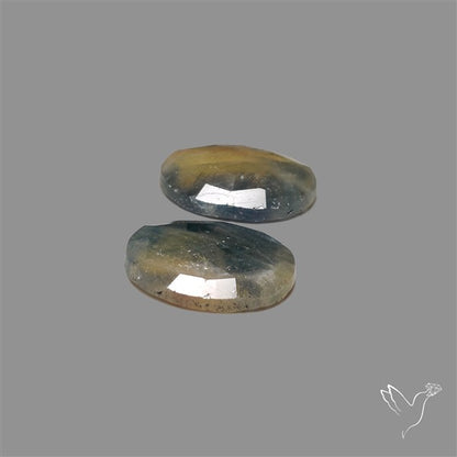 Rose Cut Bi-color Sapphire Pair