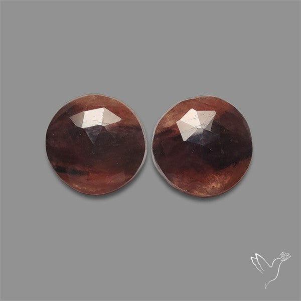 Rose Cut Bi-color Sapphire Pair