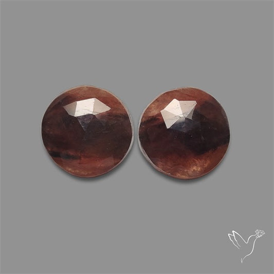 Rose Cut Bi-color Sapphire Pair