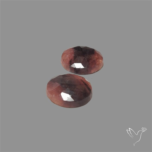 Rose Cut Bi-color Sapphire Pair