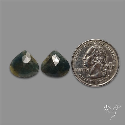 Rose Cut Sapphire Pair