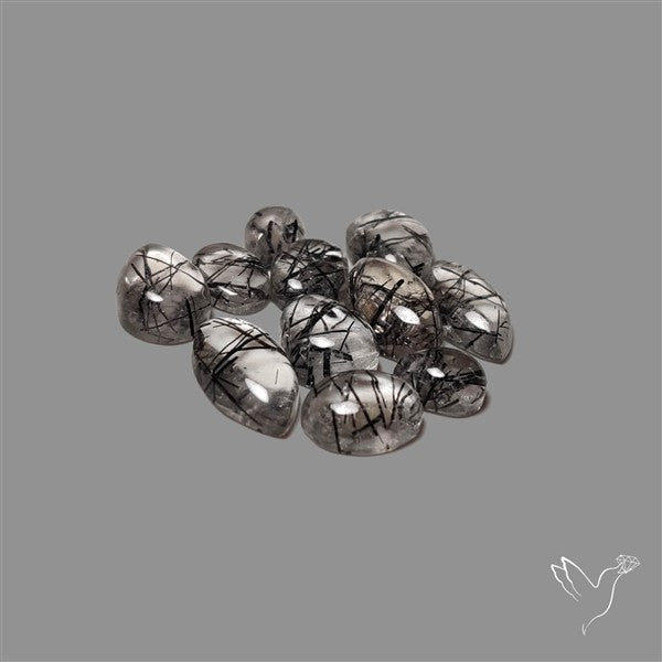 Black Tourmalinated Quartz Cabochons Lot