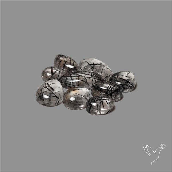 Black Tourmalinated Quartz Cabochons Lot