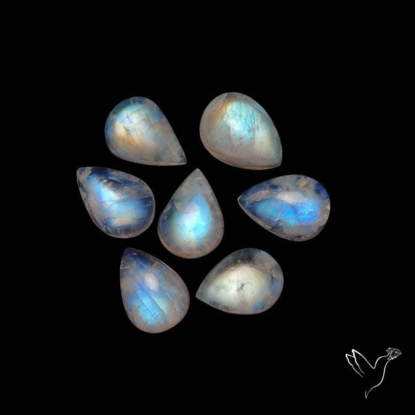 Rainbow Moonstone Cabochons Lot