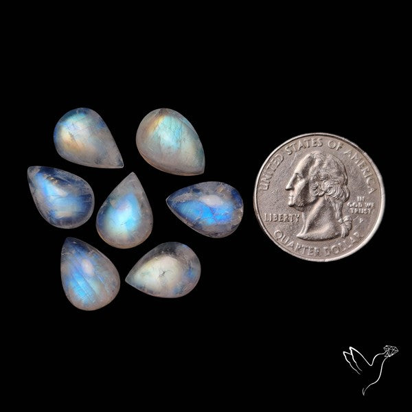Rainbow Moonstone Cabochons Lot