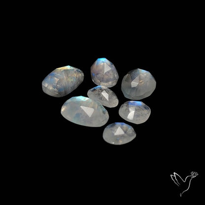 Rose Cut Rainbow Moonstone Lot