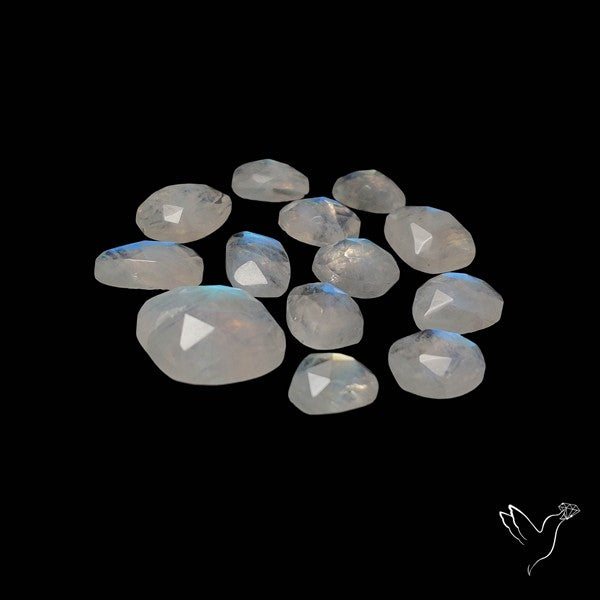 Rose Cut Rainbow Moonstone Lot