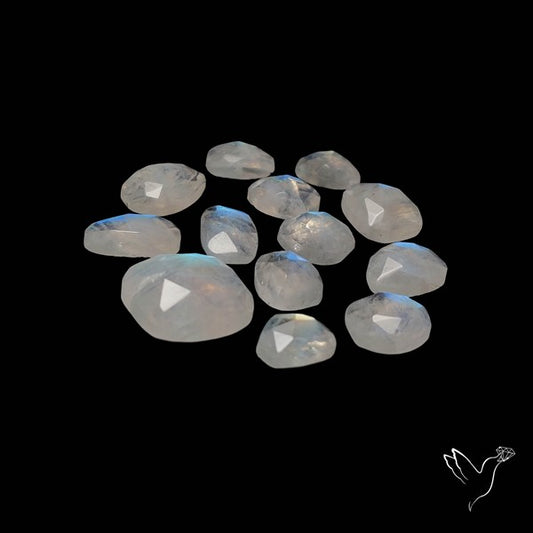 Rose Cut Rainbow Moonstone Lot