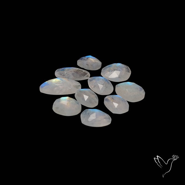 Rose Cut Rainbow Moonstone Lot