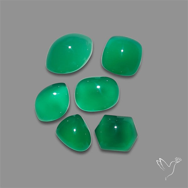 Chrome Chalcedony Cabochons Lot