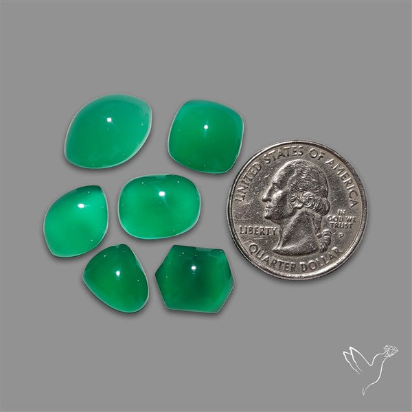 Chrome Chalcedony Cabochons Lot