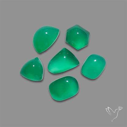 Chrome Chalcedony Cabochons Lot