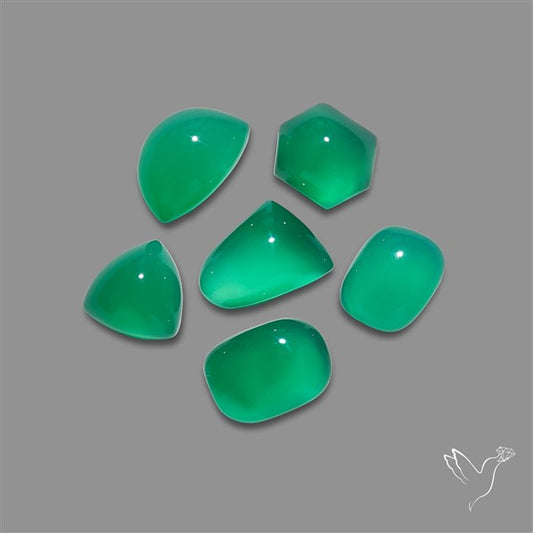 Chrome Chalcedony Cabochons Lot