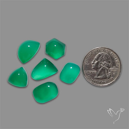 Chrome Chalcedony Cabochons Lot