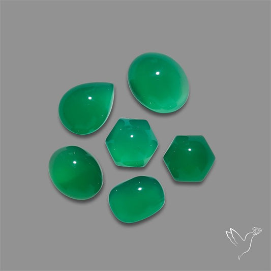 Chrome Chalcedony Cabochons Lot