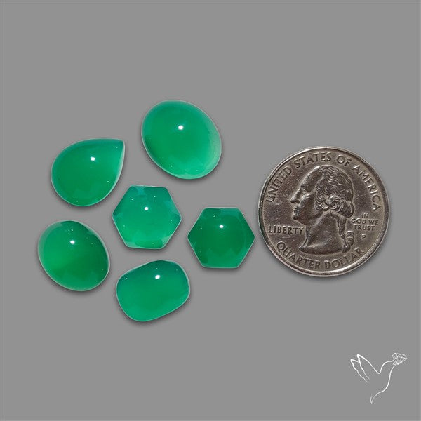 Chrome Chalcedony Cabochons Lot