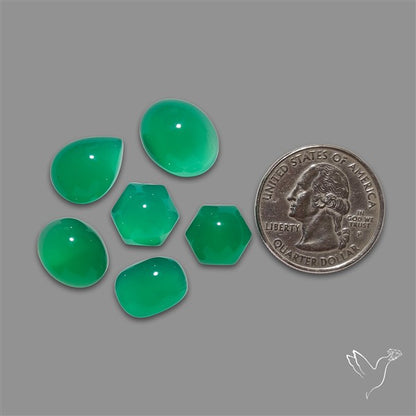 Chrome Chalcedony Cabochons Lot