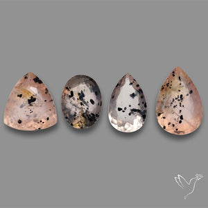 Faceted Diopside In Rose Quartz Lot